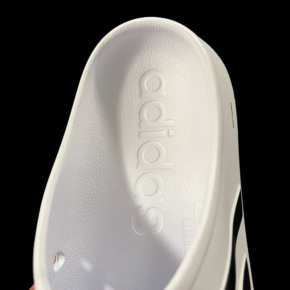 adidas Womens Adilette Clog Size 9 White Black Lightweight Comfortable Sandals - Picture 10 of 15